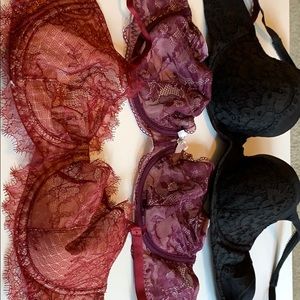 THREE Victoria Secret bras size 36D